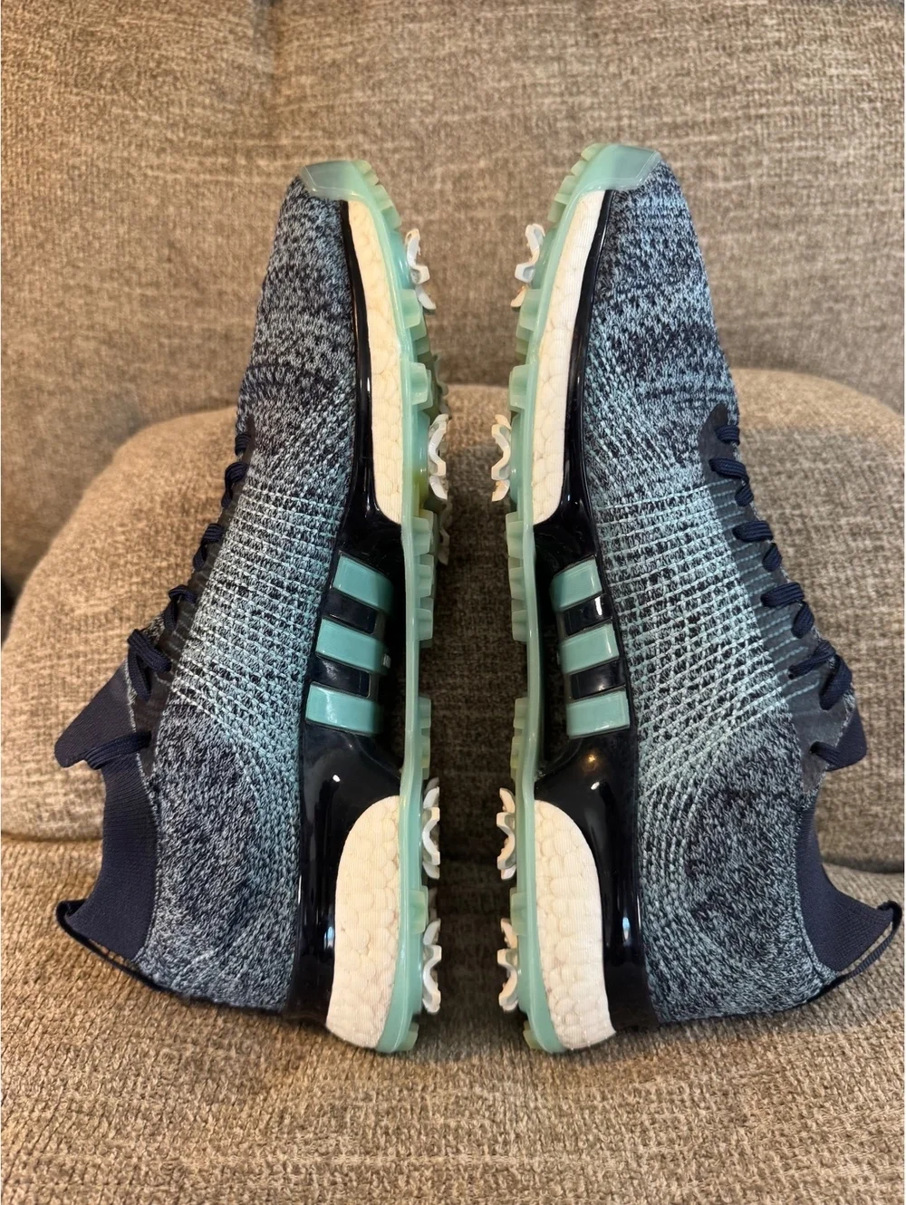 Adidas Tour360 XT Parley Primeknit Golf Shoes Men's Size 10 Blue Green G28374